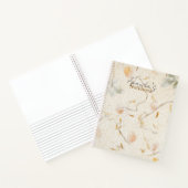 Monogram natuurlijk mooi aards moerbeipapier notitieboek (Binnen)