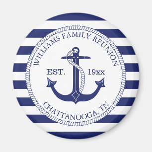 Monogram Nautical Anchor Family Reunion Magneet