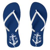 Monogram Nautical Anchor Personalized Teenslippers (Voetbed)