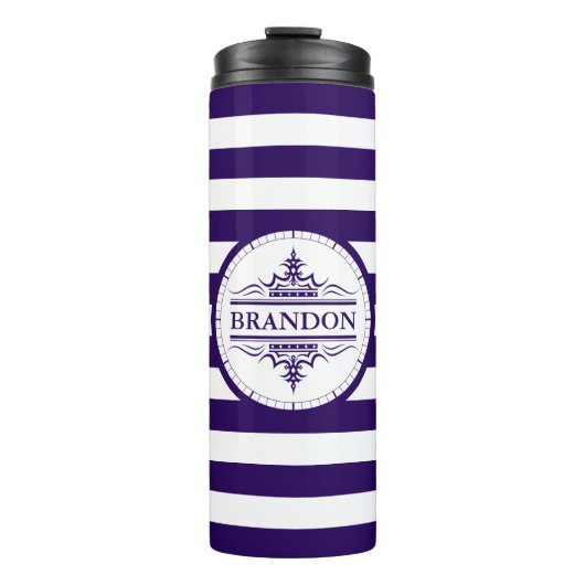 Monogram Nautical Classic Navy Thermal Tumbler Thermosbeker (Voorkant)