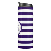 Monogram Nautical Classic Navy Thermal Tumbler Thermosbeker (Geroteerd rechts)
