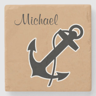 Monogram Nautical Drink Coasters Stenen Onderzetter