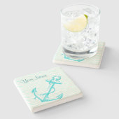 Monogram Nautical Drink Coasters Stenen Onderzetter (Zijkant)