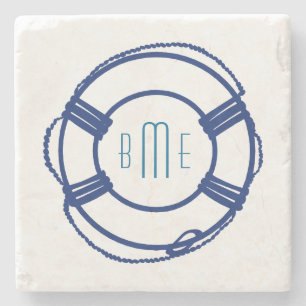 Monogram Nautical Drink Coasters Stenen Onderzetter