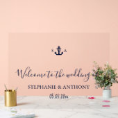 Monogram Nautical Navy Blue Anchor Wedding (Mariage)