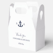 Monogram Nautical Navy Blue Anchor Wedding Bedankdoosjes (Geopend)