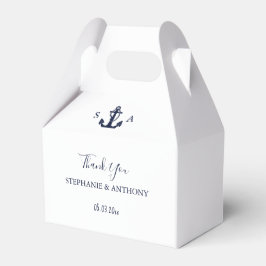 Monogram Nautical Navy Blue Anchor Wedding Bedankdoosjes