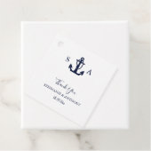 Monogram Nautical Navy Blue Anchor Wedding Bedankjes Labels (In situ)