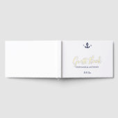 Monogram Nautical Navy Blue Anchor Wedding Gastenboek (Volledig)
