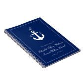 Monogram nautisch anker donker bruiloft Notitieboe Notitieboek (Rechterzijde)