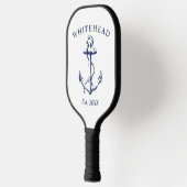 Monogram nautisch anker wit pickleball paddle (Links)