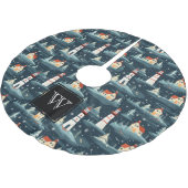 Monogram Nautisch Zee Vuurtoren Kerstboom Rok (Gekanteld)