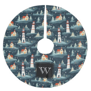 Monogram Nautisch Zee Vuurtoren Kerstboom Rok