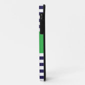 Monogram Navy Apple Green Stripes Case-Mate iPhone Case (Achterkant/links)