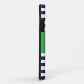 Monogram Navy Apple Green Stripes Case-Mate iPhone Case (Achterkant/rechts)