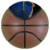 Monogram Navy Black Agate Geode Gold Glitter Girls Basketbal (Rechts)