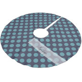 Monogram Navy Blue Baby Blue Polka Dot Pattern Kerstboom Rok (Gekanteld)