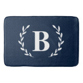 Monogram Navy Blue Bath Mat (Voorkant)