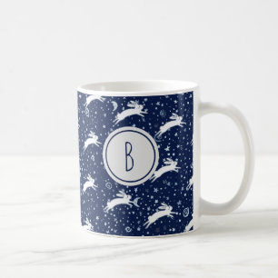 Monogram Navy Blue Celestial Konijnenkonijn Sterre Koffiemok