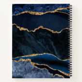 Monogram Navy Blue Gold Agate Notitieboek (Achterkant)
