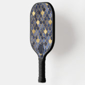 Monogram Navy Blue Gold Glitter Mermaid Scales Pickleball Paddle (Links)