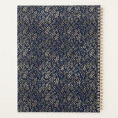 Monogram Navy Blue Goudblad Nieuwgetrouwden Trouwe Planner (Achterkant)