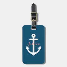Monogram Navy Blue Nautical Anchor