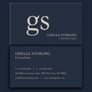 Monogram Navy Blue Professioneel Visitekaartje