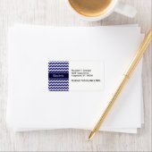 Monogram Navy Blue White Chevron Navy Etiket (Insitu)