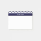 Monogram Navy Blue White Chevron Navy Post-it® Notes (Voorkant)