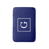 Monogram Navy Blue White Initiaal Badmat (Voorkant Verticaal)