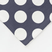 Monogram Navy Blue White Trendy Polka Dot Pattern Fleece Deken (Hoek)