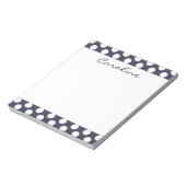 Monogram Navy Blue White Trendy Polka Dot Pattern Notitieblok (Gedraaid)