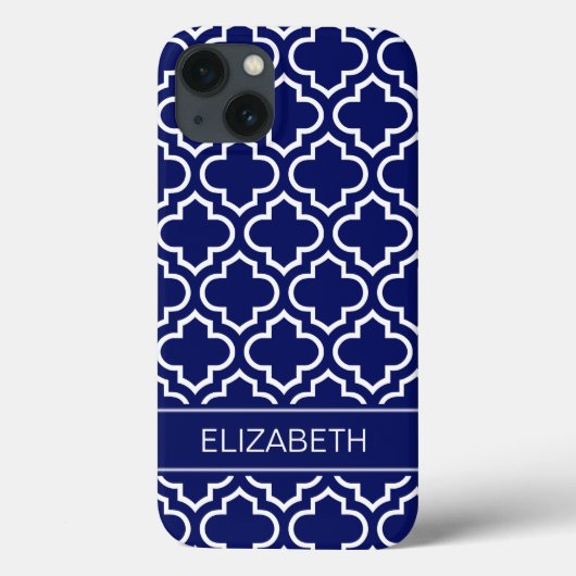 Monogram Navy Blue Whton Moroccan #6 Case-Mate iPhone Case (Achterkant)