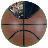 Monogram Navy Blue Wood Foto Collage Basketbal (Rechts)