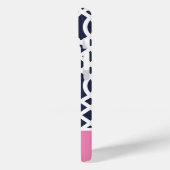 Monogram Navy en Pink Trellis Case-Mate iPhone Case (Achterkant / Links)