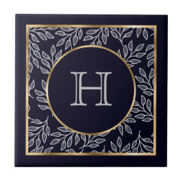  Monogram Navy Gold Tegeltje