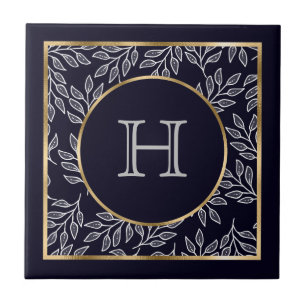  Monogram Navy Gold Tegeltje