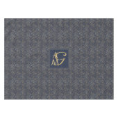 Monogram Navy Goudblad Huwelijksgeschenk voor Huis Tafelkleed (Voorkant (Horizontaal))