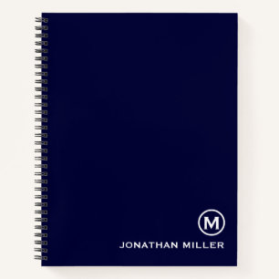 Monogram Navy Spiral-Notitieboek Notitieboek