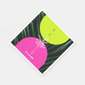 Monogram Neon Arches Tropische Palm Tree Bruiloft Servet (Hoek)