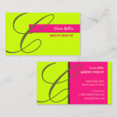 Monogram/Neon Colors/DIY Colors Visitekaartje (Voorkant / Achterkant)