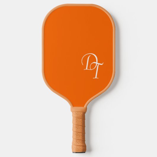 Monogram - neon sinaasappel pickleball paddle (Voorkant)