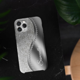 Monogram nepdiamant zilver Bling iPhone 13 Pro Hoesje