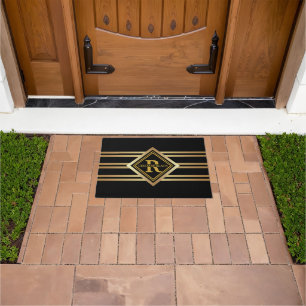Monogram Nepgoud Geometrisch ZWART Deurmat
