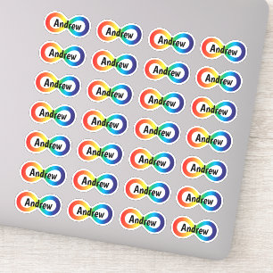 Monogram Neurodiversity Autism Acceptatie Rainbow Sticker