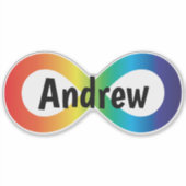 Monogram Neurodiversity Autism Acceptatie Rainbow Sticker (Voorkant)