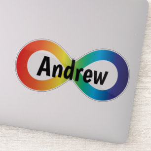 Monogram Neurodiversity Autism Acceptatie Rainbow Sticker