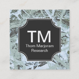 Monogram neutraal groen Abstract Vierkante Visitekaartje