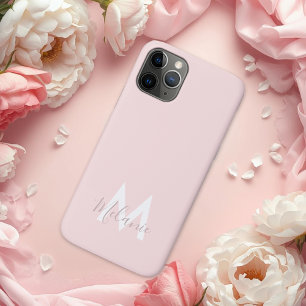 Monogram Neutraal Minimalistisch modern blush roze iPhone 11 Pro Hoesje
